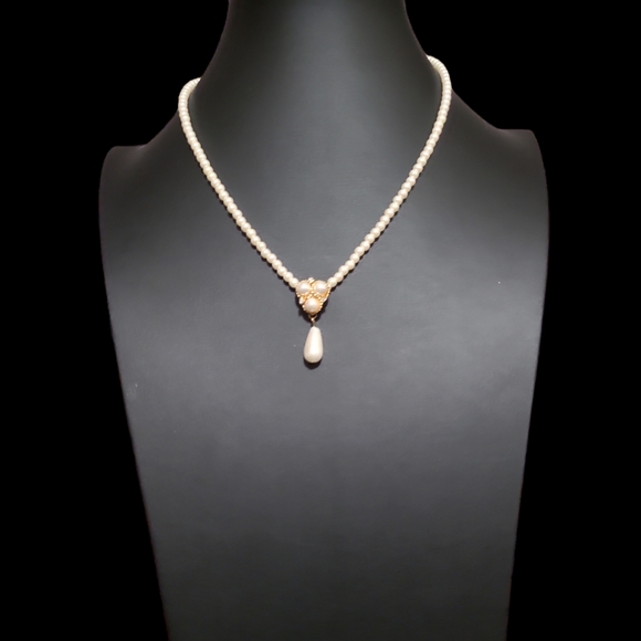 Vintage Tear Drop Faux Pearl Trio Necklace Lot 3 - Picture 1 of 3